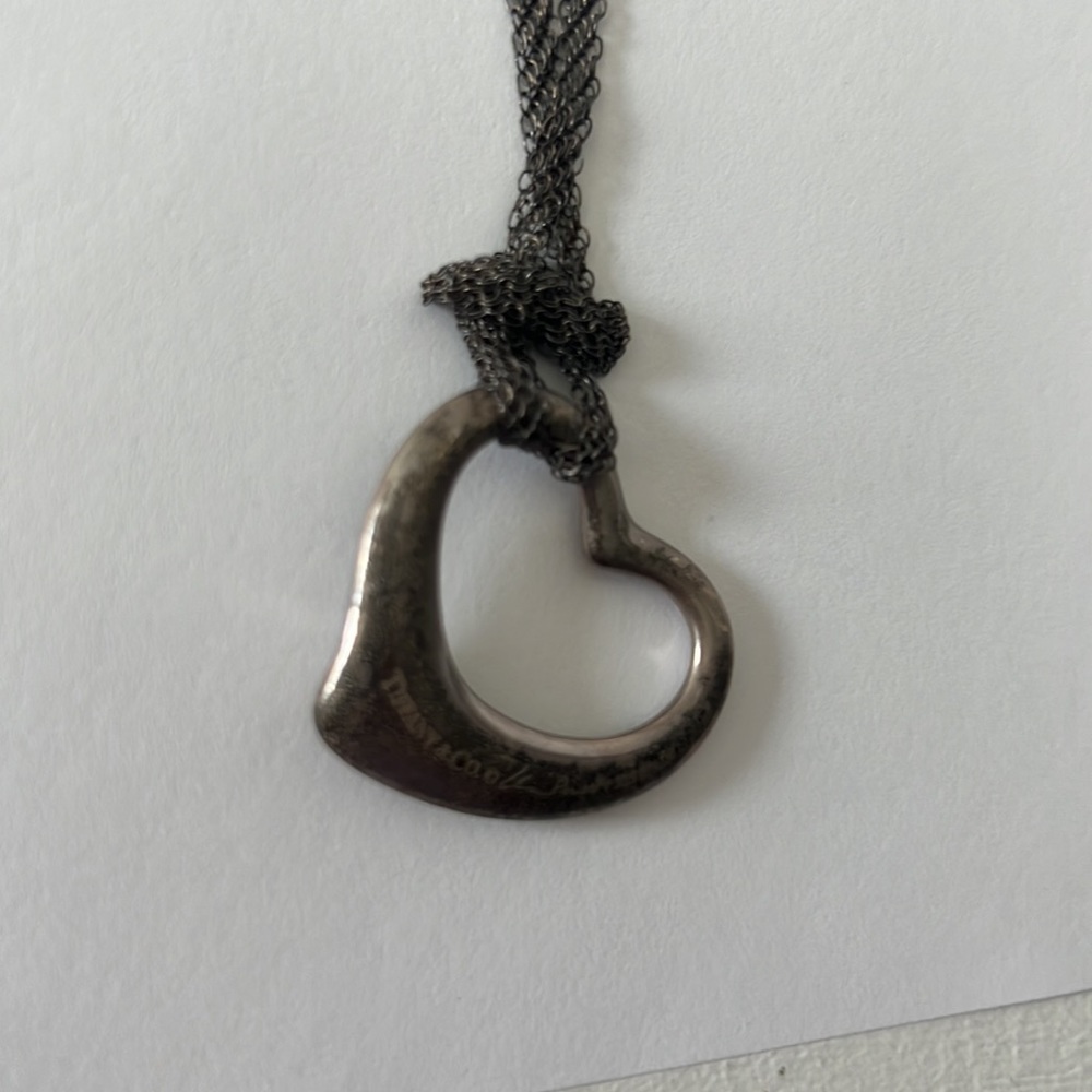 Tiffany and co silver heart necklace open heart - Picture 5 of 10